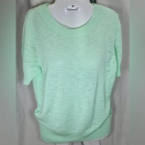 100% Cotton Short Sleeve Knit Top in Mint Green J. Crew Factory Medium